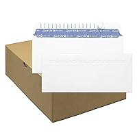 500 Count Security Envelopes No.10, Self-Seal, Plain Standard Size Business Envelopes 4-1/8 x 9-1/2 Inch, Self Stick Blank White Envelopes, Peel & Seal, Quality 24 lb Paper (Non-Window)
