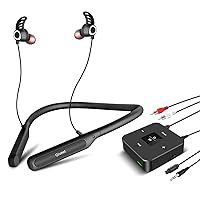 Giveet Bluetooth Headphones Earbuds for TV Watching, Wireless Neckband Earphones w/Bluetooth Transmitter Set for Optical Digital, RCA, 3.5mm Aux Ported TVs, 16Hrs Playtime, Plug & Play, No Audio Delay