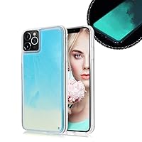 Losin Fluorescent Case Compatible with Apple iPhone 11 Pro Max 6.5 inch Case Luxury Glow in The Darkness Noctiluncent Liquid Luminous Sand Hard PC + Soft TPU Fluorescent Case