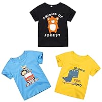 Boys' 2-Pack Digger Short Sleeve Crewneck T-Shirts Top Tee Size 2-7 Years Boys and Toddler Value Pack Cotton T-Shirt
