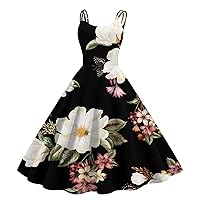 Vintage Cocktail Dress Women Sleeveless Knee Length Retro A Line Flared Large Swing Formal Mother of The Bride Dresses