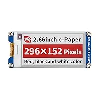 waveshare 2.66inch E-Paper E-Ink Display Module (B), 296×152 Pixels, Red/Black/White Three Display Colors, SPI Interface Compatible with Raspberry Pi/Jetson Nano/Ardui/STM32, etc.