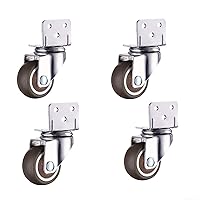 L Shape Moving Caster Wheels,4X Small Castor Wheels,360° Swivel Caster Wheels for Furniture,Trolley Wheels in Rubber,Flower Stand Baby Bed Castors,5-Hole Positioning(universal32mm/