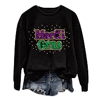 Carnival Shirt for Women Carnival Outfit Crewneck Sweatshirt Carnival Themed Party Tops Holiday Long Sleeve Pullover