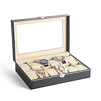 12-Slot Men's Watch Case, Household Double-Row Large-Capacity Bracelet Jewelry Storage Box, Detachable Bezel 1221B