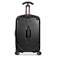 Traveler's Choice Maxporter II Hardside Polycarbonate Suitcase with Spinner Wheels, Black, 22