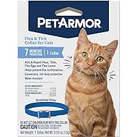 Flea & Tick Collar for Cats, Kills Fleas & Ticks, Long Lasting Protection for 6 Months, Water Resistant, One Size Fits All, 1 Collar