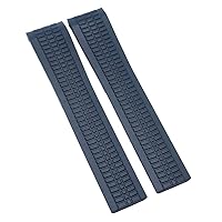 21mm Curved End Navy Blue Rubber Watch Strap For Patek Philippe Aquanaut 5167