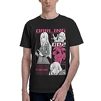 Anime Darling in The Cartoon Franxx T Shirt Man's Summer Cotton Crew Neck Fashion Tee Cool Casual Tops