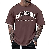 Mens Big and Tall Casual Shirts Graphic Print Round Neck Short Sleeve Loose Summer Fashion Performance T-Shirt