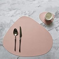Tableware Pad Placemat Set Semicircle Heat Lnsulation Non-Slip Leather Dining Table Mat Set Bicolor Cup Coaster Kitchen
