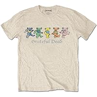 Grateful Dead Men's Dancing Bears Slim Fit T-Shirt Medium Sand
