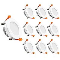 YGS-Tech 2 Inch LED Recessed Lighting Dimmable Downlight, 3W(35W Halogen Equivalent), 4000K Natural White, CRI80, LED Ceiling Light with LED Driver (10 Pack)