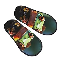 Lovely Tree Frogs Print Furry Slipper For Women Men Winter Fuzzy Slippers Soft Warm House Slippers For Indoor Outdoor Gift
