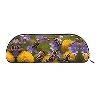 Rural Honey Bees Wildflowers Print Cosmetic Bags For Women,Receive Bag Makeup Bag Travel Storage Bag Toiletry Bags Pencil Case