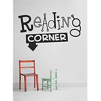 Reading Corner School Daycare Preschool Classroom Library Teacher Kids Students Boy Girl Wall Decal Sticker Size: 10 Inches X 20 Inches - 22 Colors Available