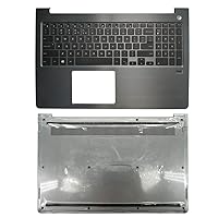 Laptop Replacement Parts Fit Dell Vostro 15-5000 15-5568 (US Keyboard with Palmrest Fingerprint Hole+Bottom Cover)