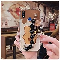 Lulumi-Phone Case for Oppo Realme 3 Pro/X Lite, Cute Cartoon Protective case Waterproof Anti-Knock Dirt-Resistant Phone case Back Cover Silicone Simplicity Black Pearl Pendant