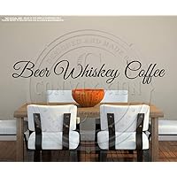 Beer Whiskey Coffee Wall Decal | Live Laugh Love Spoof | Large 40
