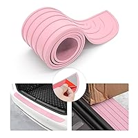 8sanlione Car Rear Bumper Protector Guard, Anti-Scratch Abrasion Rubber Trunk Door Entry Sill Guard, Non-Slip Trim Cover Protection Strip, Car Accessories for Most Cars and SUV (Pink/40.9