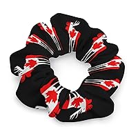 Moose in Flag of Canada Fashion Hair Ties Scrunchies Soft Elastic Hair Bands Rope Accessories for Girls Women