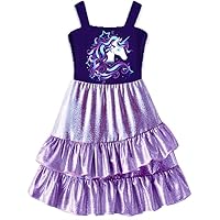 VIKITA 2020 Toddler Girls Summer Dresses Short Sleeve Outfit 3-8 Years