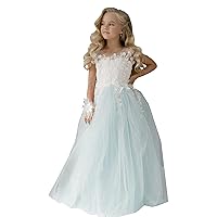 Tulle Flower Girl Dress Sleeveless Lace Applique Sweet Pageant Birthday Gowns First Communion Dress