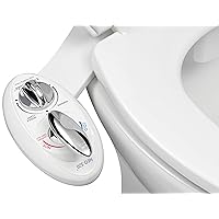 LUXE Bidet NEO 320 - Hot and Cold Water, Self-Cleaning, Dual Nozzle, Non-Electric Bidet Attachment for Toilet Seat, Adjustable Water Pressure, Rear and Feminine Wash, Lever Control (White)