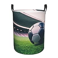 Soccer Ball Round waterproof laundry basket,foldable storage basket,laundry Hampers with handle,suitable toy storage