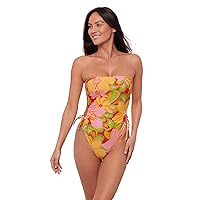 Sports Illustrated Women's Strapless One Piece W/Adjustable Side Cutouts
