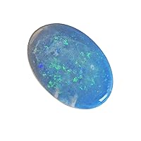 Australian Fire Opal, Natural Cabochon, Size 15x10x2 MM, Oval Shape, Blue Green Flashy Fire Opal, Ethiopian Welo Opal, Flat Back,