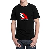 I Tried It at Home Funny Burning Pictogram_004108 T-Shirt Birthday for Him XL Man Black
