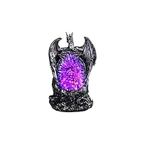 GSC 71887 5 Inch Dragon Figurine LED Light, Purple Crystal Stone