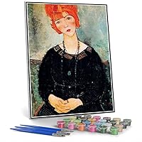 Paint by Numbers Kits for Adults and Kids Woman with A Necklace Painting by Amedeo Modigliani Paint by Numbers Kit for Kids and Adults