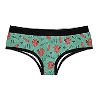 Crazy Dog T-Shirts Womens Dam Girl Panties Funny Cute Beaver Butt Compliment Graphic Bikini Brief Underwear