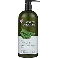 Avalon Organics Hand & Body Lotion, Aloe Unscented, 32 Oz