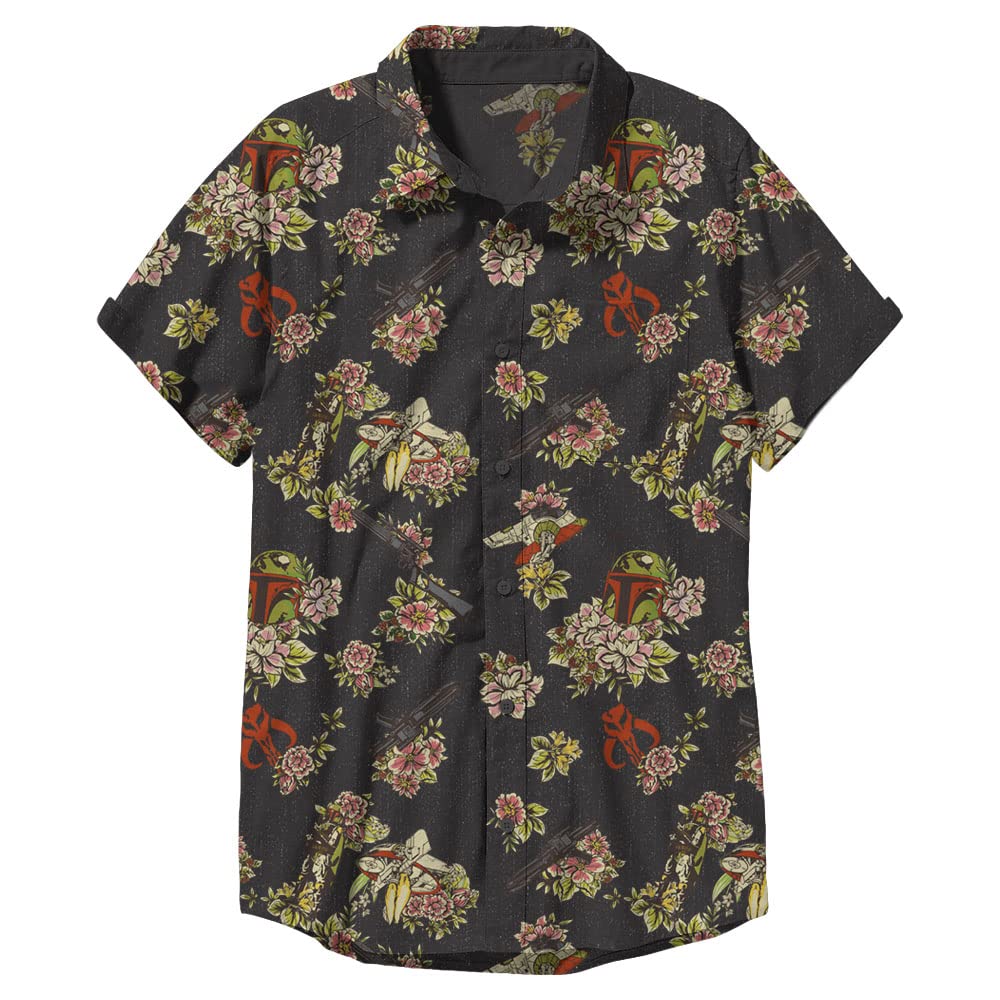 STAR WARS Men's Boba Fett Floral Button Down Shirt