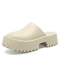 Women's Platform Mules Colgs,Slip on Wedge Thick Sole Colg Slippers Cute Fashion Vacation Heeled Flatform Sandals Water Beach Comfort Soft Shoe