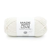 Lion Brand Yarn Tom Daley-The Cottony One Yarn, Lychee White
