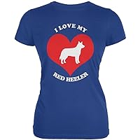Animal World Valentines I Love My Red Heeler Royal Juniors Soft T-Shirt
