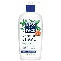 Kiss My Face 4-in-1 Moisture Shave, Cool Mint 11 oz ( Pack of 2)