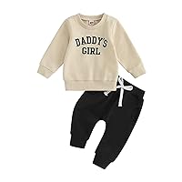 Toddler Baby Girl Outfits Newborn Infat Fall Winter Clothes Leopard Letter Sweatshirt Tops Jogger Sweatpants Sets