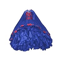 Mollybridal Sparkly Sequined Rape Red Floral Flowers Ball Gown Quinceanera Prom Dresses Queen 2024 with Robe