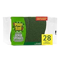Pine-Sol Heavy Duty Scrub Sponges - Double Sided Dish Scrubber with Scouring Pad - Kitchen Essentials for Dishwashing and Cleaning Supplies, Bulk 28 Pack