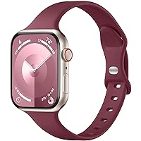 WJK Slim Bands Compatible with Apple Watch Bands 44mm 38mm 41mm 40mm 49mm 45mm, Women Silicone Straps for IWatch Series 9/8/7/6/5/4/3/2/1 Ultra 2