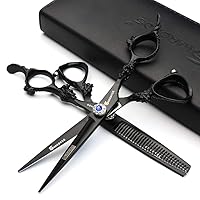 6 inch Hairdressing Scissors Set Barber Shop Hair Beauty Shears Styling Tools (Scissors set)