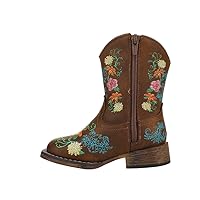 ROPER Toddler Girls Bailey Floral Square Toe Casual Boots Mid Calf - Brown