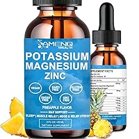 Potassium Magnesium Supplement Liquid Drops Magnesium Potassium Aspartate with Bromelain, Vitamin B6 D3, Ashwagandha, Organic Potassium Magnesium Zinc -Muscle Cramps, Vascular & Nerve Health