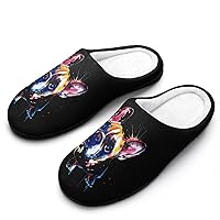 French Bulldog Men's Home Slippers Warm House Shoes Anti-Skid Rubber Sole for Home Spa Travel