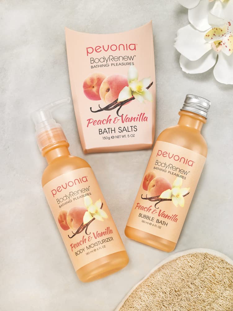 Pevonia BodyRenew Bath Salts, Peach & Vanilla, 5 oz